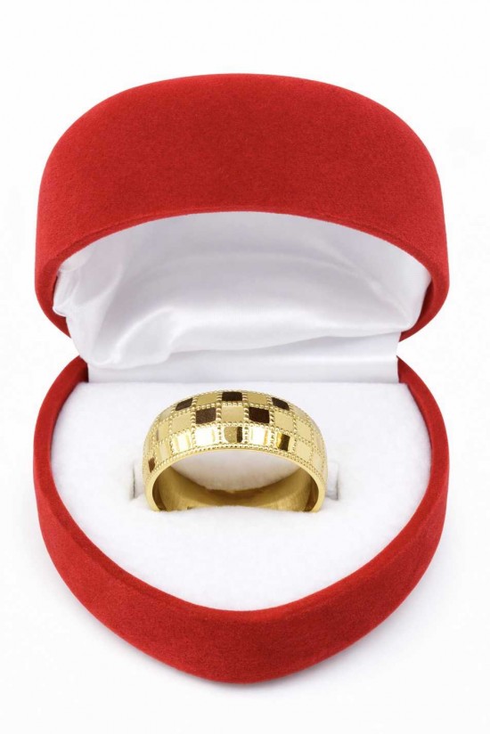 14 Ayar Kare Desenli Altın Alyans - AS0005