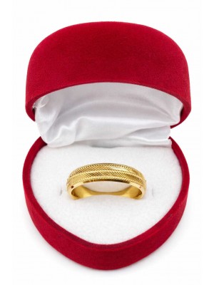 14 Ayar Çizgi Desenli Altın Alyans - AS0006