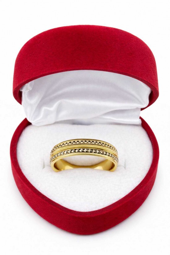 14 Ayar Desenli Altın Alyans - AS0008