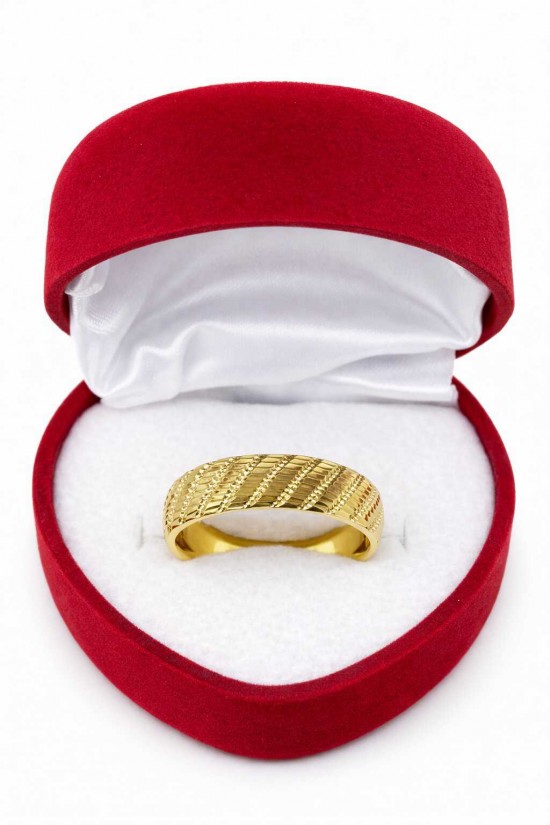 14 Ayar Çapraz Desenli Altın Alyans - AS0013