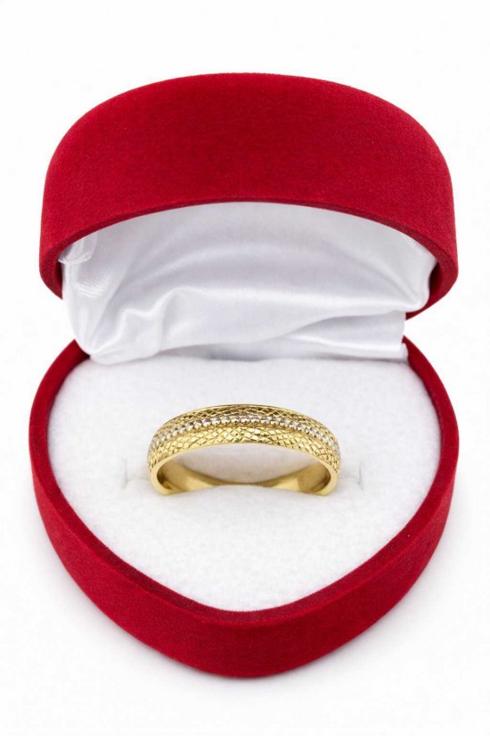 14 Ayar Desenli Altın Alyans - AS0014