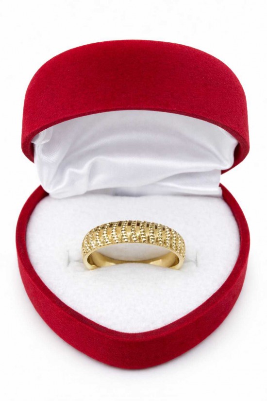 14 Ayar Çizgi Desenli Altın Alyans - AS0018