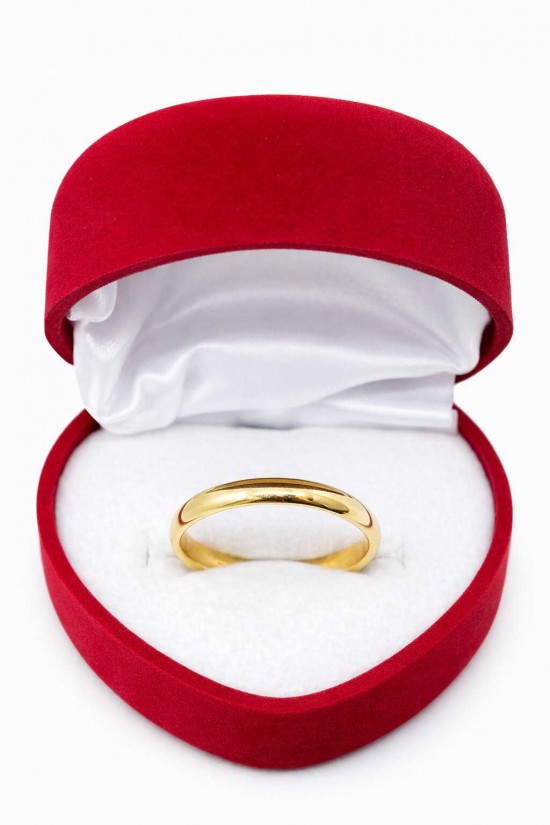 14 Ayar Bombeli Klasik Altın Alyans (3mm) - AS0021