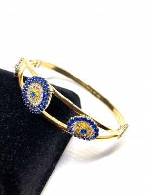 Nazarlıklı 14 Ayar Kelepçe Altın Bileklik - KB0127