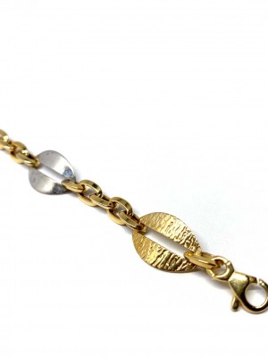 Desenli Halka Zincir Model Altın Bileklik - KB0234