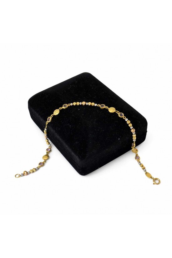 14 Ayar Altın Boncuklu Dorika Bileklik - KB0367