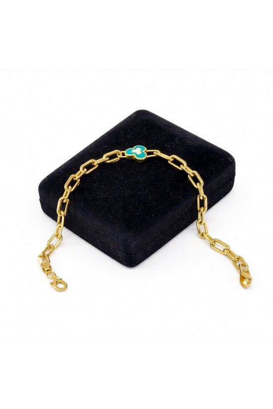 14 Ayar Altın Ataç Model Yonca Bileklik - KB0381