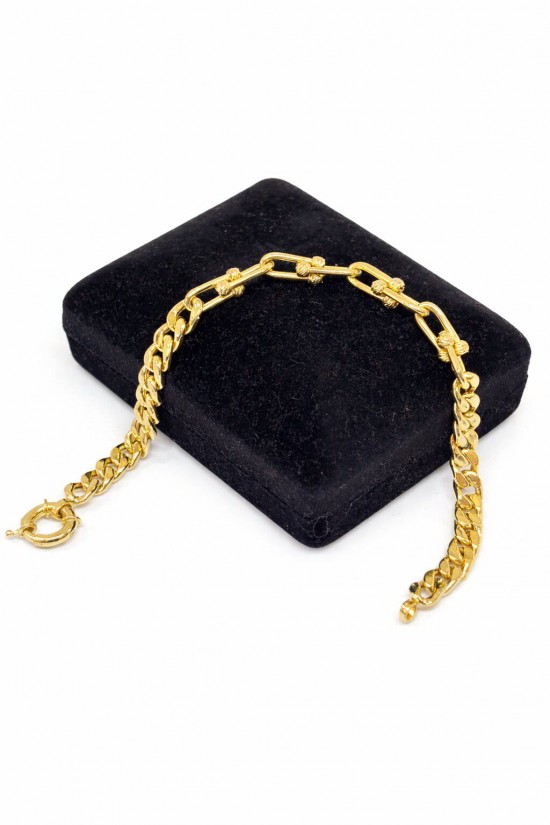 14 Ayar Altın Gurmet Tiffany Ataç Bileklik - KB0391