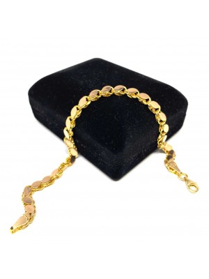 20 cm Pullu-Arpa, Burgu-Halat Zincir Altın Bileklik - KB0042