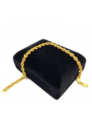 19 cm Pullu-Arpa, Burgu-Halat Zincir Altın Bileklik - KB0043