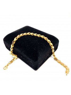 20 cm Pullu-Arpa, Burgu-Halat Zincir Altın Bileklik - KB0046