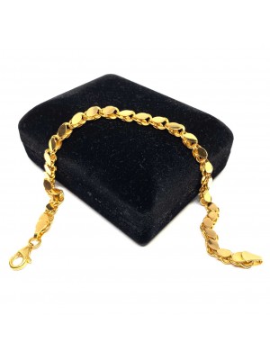 20 cm Pullu-Arpa, Burgu-Halat Zincir Altın Bileklik - KB0047