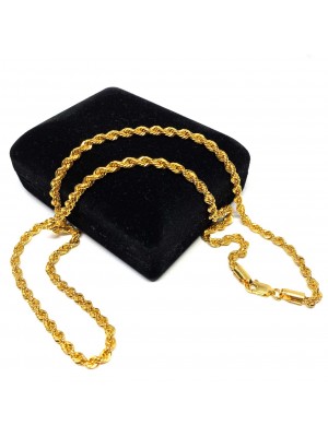 50 cm Pullu-Arpa, Burgu-Halat Zincir Altın Kolyeler - AK0189