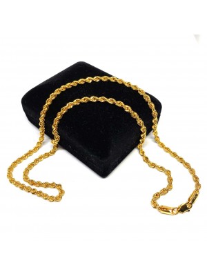 50 cm Pullu-Arpa, Burgu-Halat Zincir Altın Kolyeler - AK0191