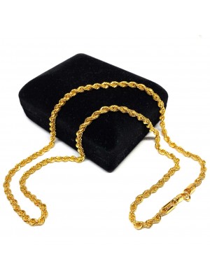 50 cm Pullu-Arpa, Burgu-Halat Zincir Altın Kolyeler - AK0192