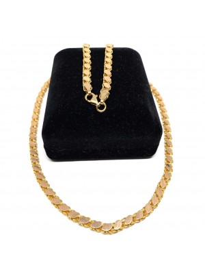 50 cm Pullu-Arpa, Burgu-Halat Zincir Altın Kolyeler - AK0208