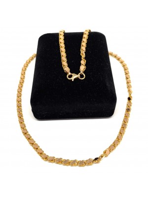 50 cm Pullu-Arpa, Burgu-Halat Zincir Altın Kolyeler - AK0210