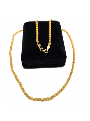 50 cm Pullu-Arpa, Burgu-Halat Zincir Altın Kolye - AK0213