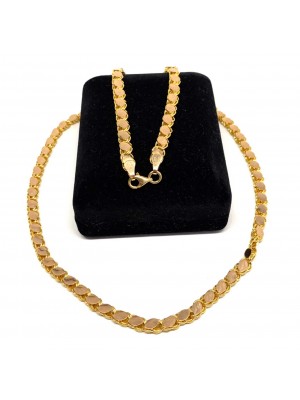 55 cm Pullu-Arpa, Burgu-Halat Zincir Altın Kolye - AK0214