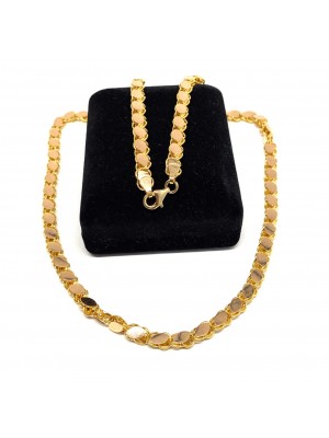 55 cm Pullu-Arpa, Burgu-Halat Zincir Altın Kolye - AK0215