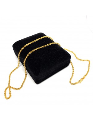 55 cm Pullu-Arpa, Burgu-Halat Zincir Altın Kolye - AK0244