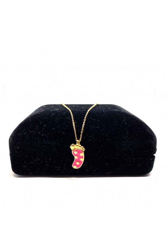 Benekli Pembe Ayak Kolye - AK0135