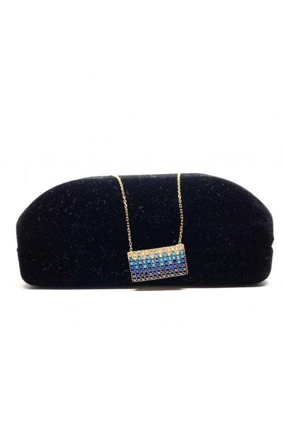 Renkli Taşlı Kesit Kolye - AK0142