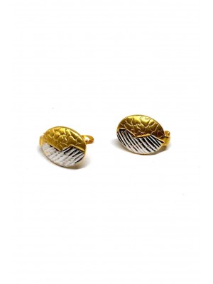 22 Ayar İşlemeli Oval Motif Altın Küpe - TK0433