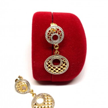 Daire Model Sallantılı 14 Ayar Altın Küpe - TK0269