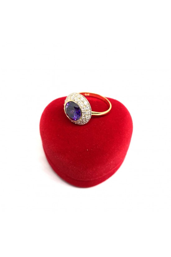 Renkli Taşlı Tektaş Beştaş Elit Baget Altın Yüzükler - KY0330