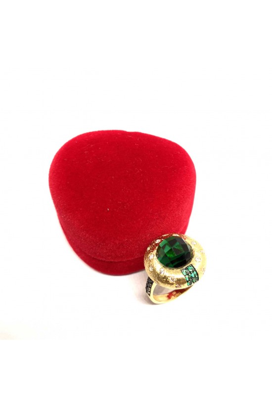 Renkli Taşlı Tektaş Beştaş Elit Baget Altın Yüzükler - KY0332