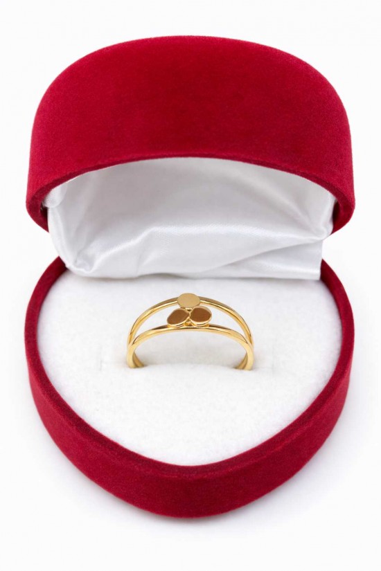 14 Ayar Minimal Yonca Yüzük - KY0683