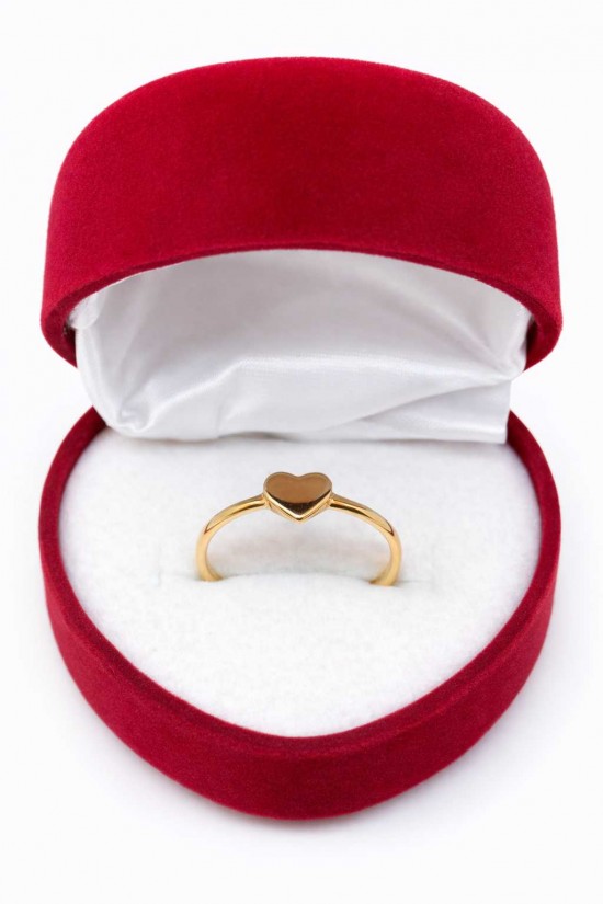 14 Ayar Minimal Kalpli Yüzük - KY0687