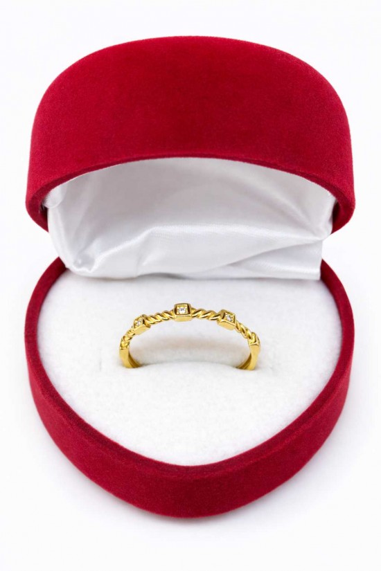 14 Ayar Minimal Sırataşlı Yüzük - KY0691