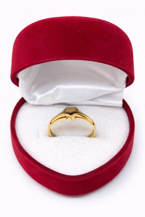 14 Ayar Kalp Kabartmalı Yüzük - KY0697