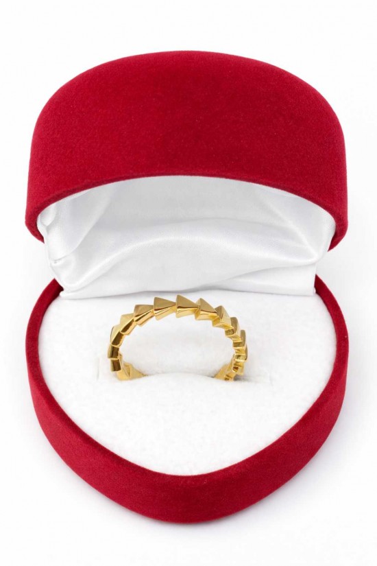 14 Ayar Üçgen Desenli Sıralı Yüzük - KY0698