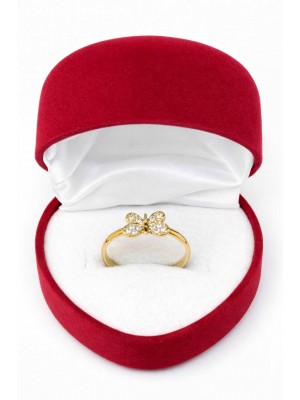 14 Ayar Minimal Taşlı Kelebekli Yüzük - KY0700