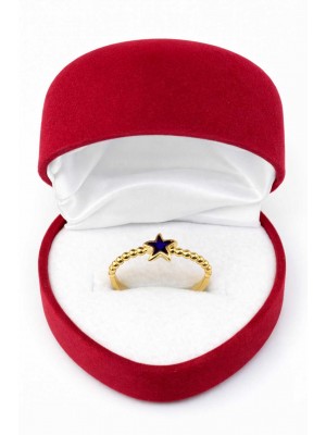 14 Ayar Lacivert Yıldızlı Yüzük - KY0701