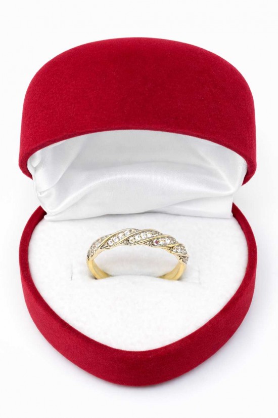 14 Ayar Sırataşlı Spiral Yüzük - KY0702