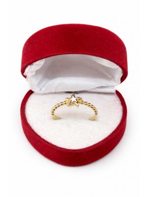 14 Ayar Dorikalı Beyaz Yıldızlı Yüzük - KY0705