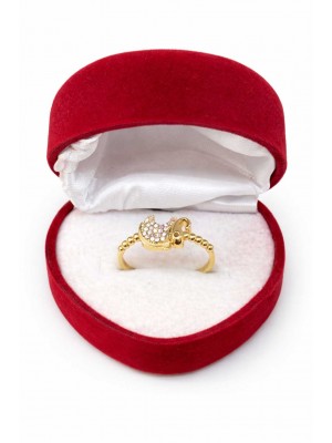 14 Ayar Taşlı Filli Minimal Yüzük - KY0707