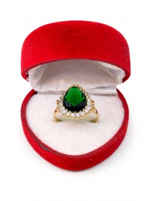 Renkli Taşlı Tektaş Beştaş Elit Baget Altın Yüzükler - KY0309