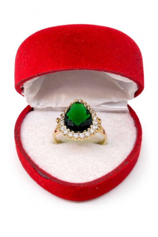 Renkli Taşlı Tektaş Beştaş Elit Baget Altın Yüzükler - KY0309