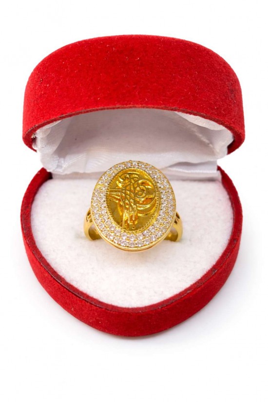 Renkli Taşlı Tektaş Beştaş Elit Baget Altın Yüzükler - KY0318