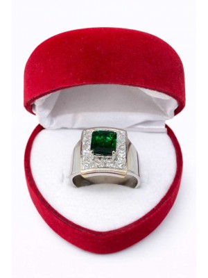 Renkli Taşlı Tektaş Beştaş Elit Baget Altın Yüzükler - KY0308