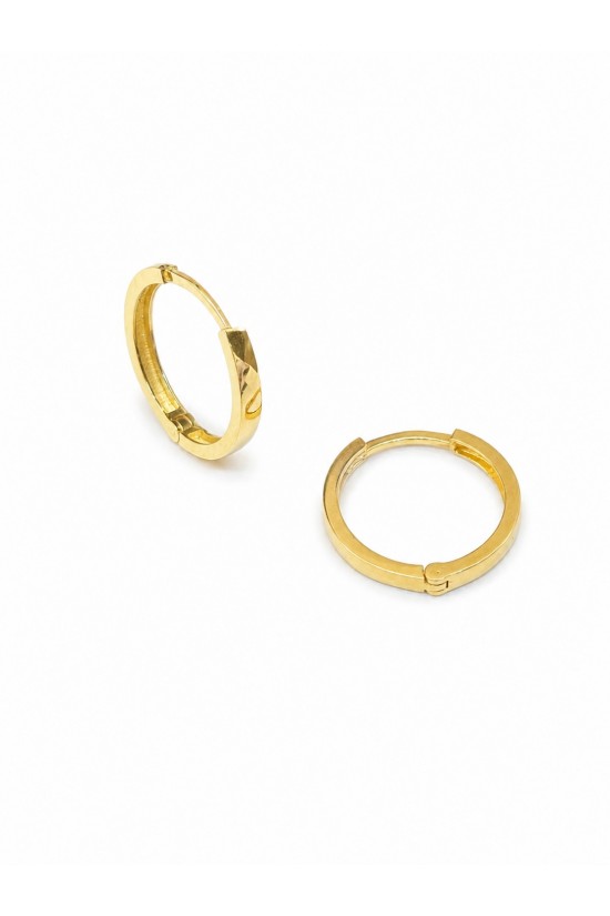14 Ayar Altın Minimal Halka Küpe - TK0458